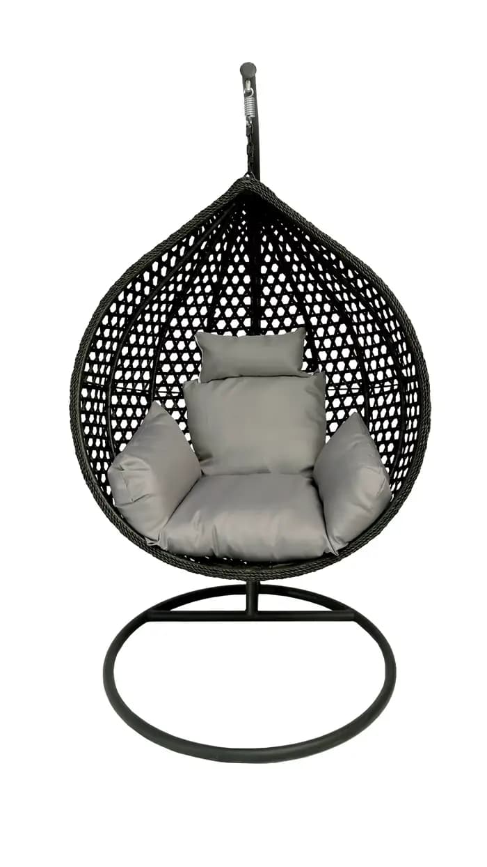 Vente en gros Design de mode mobilier d'extérieur jardin pliant osier rotin suspendu panier à oeufs 
