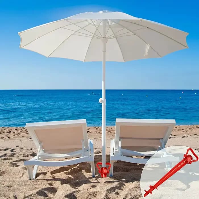 Ancre pour parasol de plage, vis en spirale, rouge, support pour parasol de jardin extérieur, applic