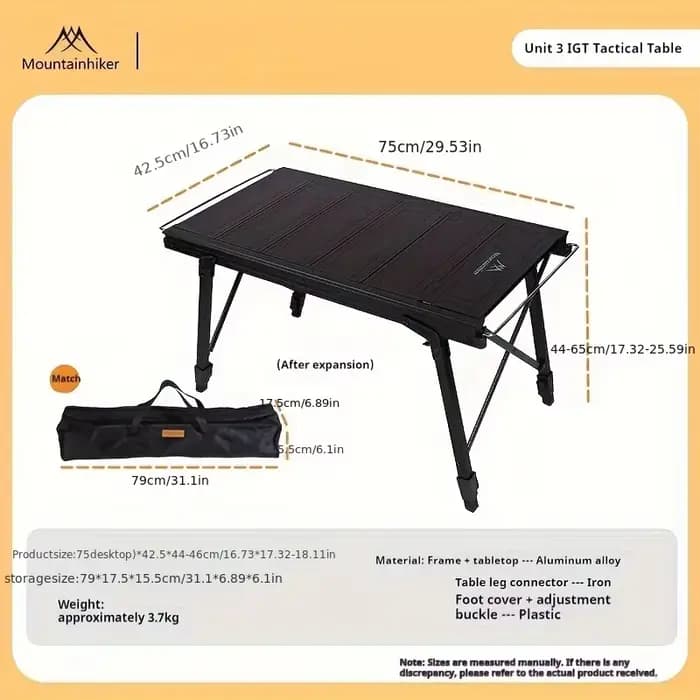 Table de camping pliante IGT MOUNTAINHIKER, système de cuisson IGT portable pour jardin extérieur, 3
