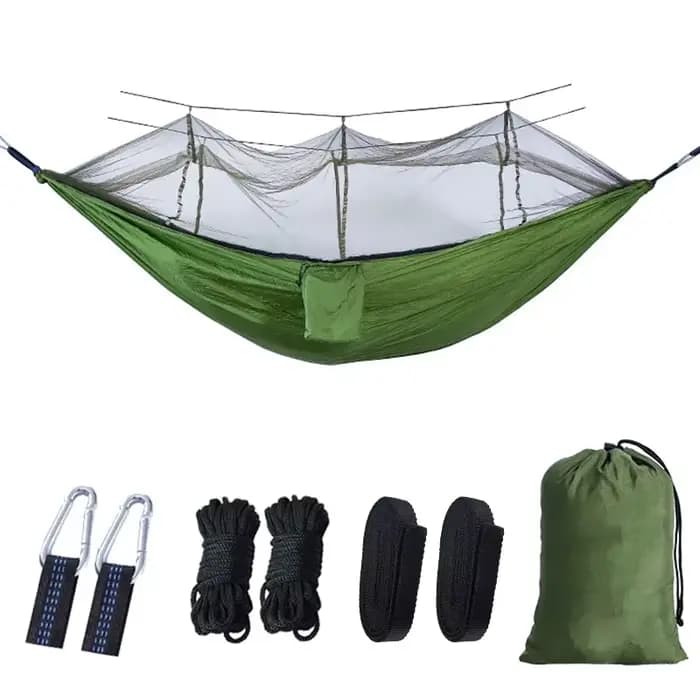 Hamac de Camping en plein air Portable léger avec moustiquaire, tissu Parachute haute résistance, li