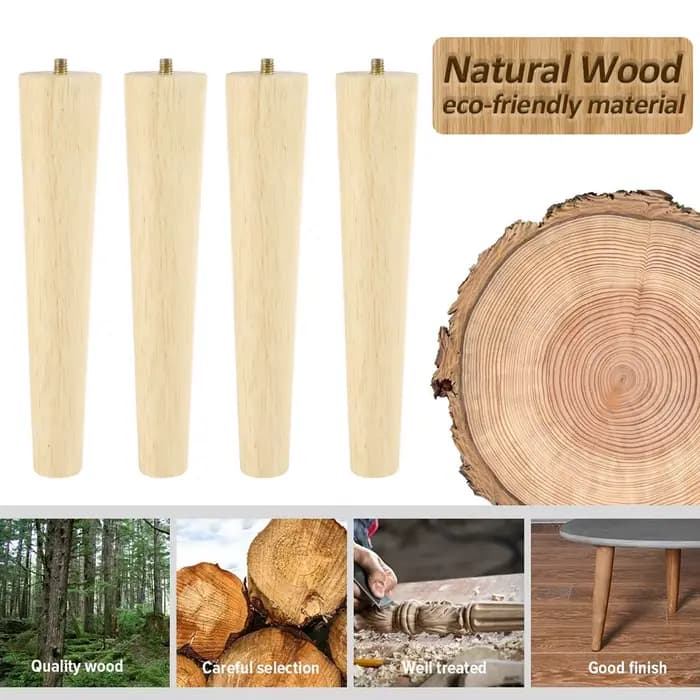 4 pièces pieds de meubles pieds de meubles en bois massif pieds de Table obliques/droits pieds de ch