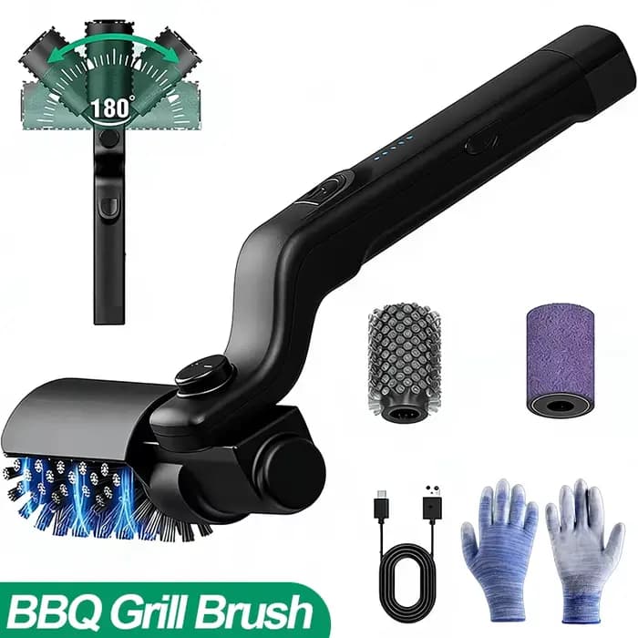 Brosse pour barbecue, réglages à 3 vitesses, brosse pour gril électrique, 180 °   Tête réglable, net