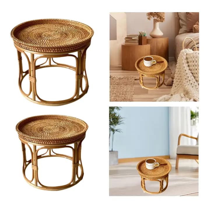 Table d'appoint en rotin, bureau d'appoint, meubles de décoration de maison, Table basse décorative 