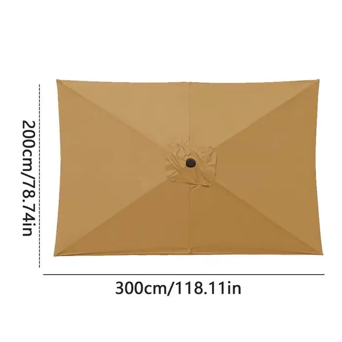 Auvent de parapluie 6,6 x 10 pieds, Parasol rectangulaire de remplacement en tissu, Protection UV, P