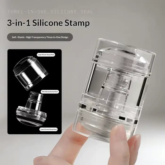 Outil de tamponnage pour ongles en silicone à double tête, transparent, pour manucure française, mod