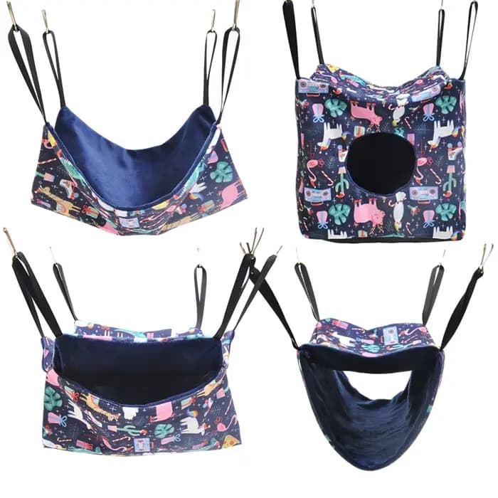 Ensemble de 4 hamacs pour hamster, lit cachette doux pour cobaye, nid suspendu pour furet, chinchill