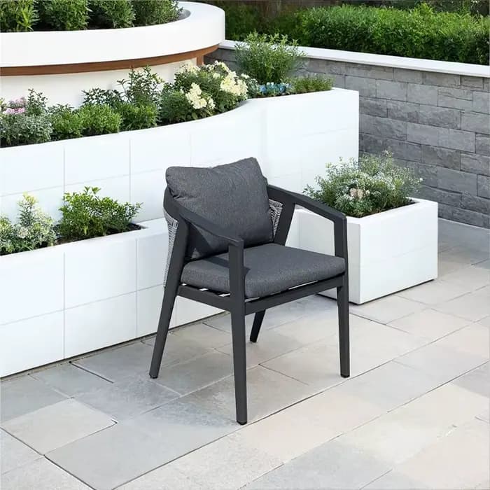 Ensemble de salle à manger de meubles de Patio durables d'extérieur de luxe moderne, ensemble de cha