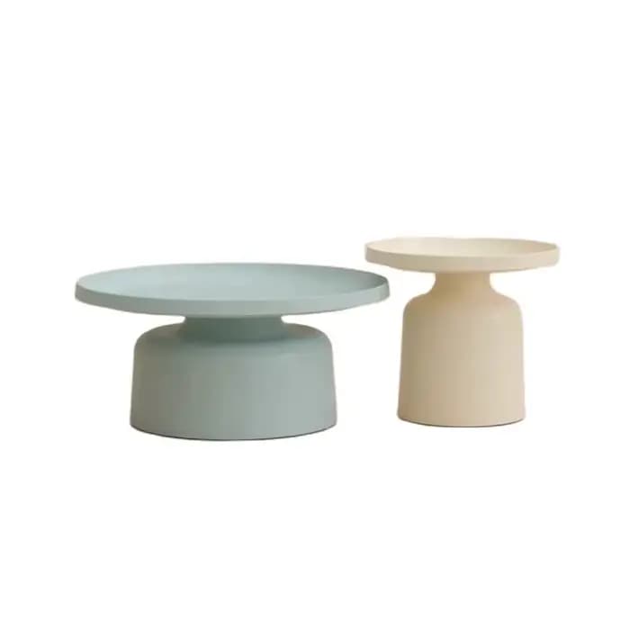 MOMO-Table Basse Ronde Style Martini Crème, Petite Maison Scandinave, Moderne, Simple, Salon, Ménage