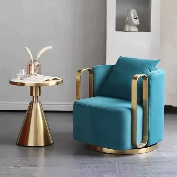 Luxe Relax cuir loisirs Accent chaise meubles de salon en métal pivotant loisirs moderne tissu faute