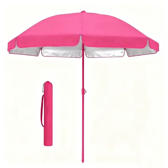 Parasol de plage robuste, résistant au vent, anti-UV, portable, avec ancre de sable, sac de transpor