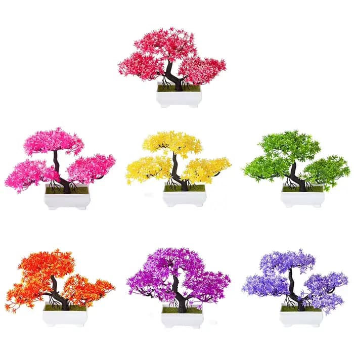 Petit arbre artificiel en pot, bonsaï, plantes artificielles, fleurs artificielles, ornements en pot