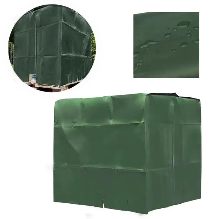 Housse fourre-tout IBC verte 1000 litres, feuille d'aluminium, étanche à l'eau et à la poussière, ré