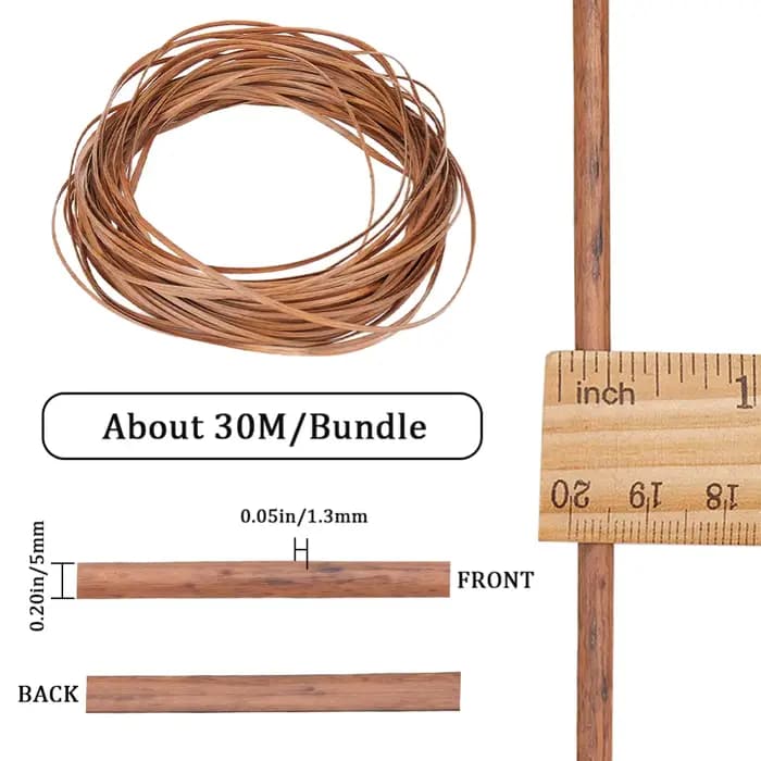 Kit de réparation de rotin 5mm x 30m, matériau de tissage, panier plat en plastique, tissage d'anche