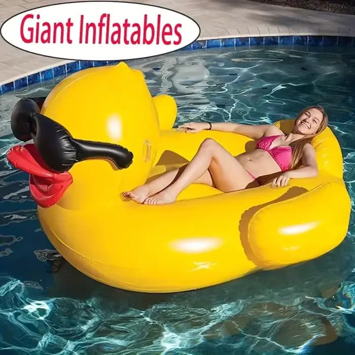 Lit flottant épais pour piscine, matelas pneumatique, canard géant, chaise longue gonflable, adaptée