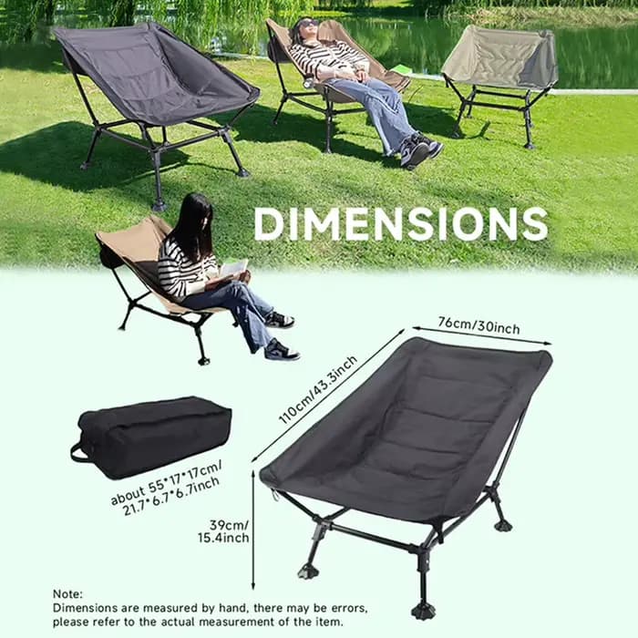 WESTTUNE Chaise longue pliante surdimensionnée Camping Chaise inclinable en alliage d'aluminium Lois
