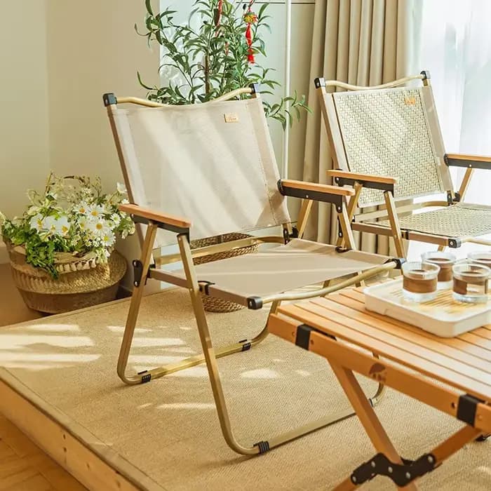 Chaise Tissée Pliante en Rotin PE, Chaises Pliantes à Dossier de Camping, pour Salon, Chambre à Couc