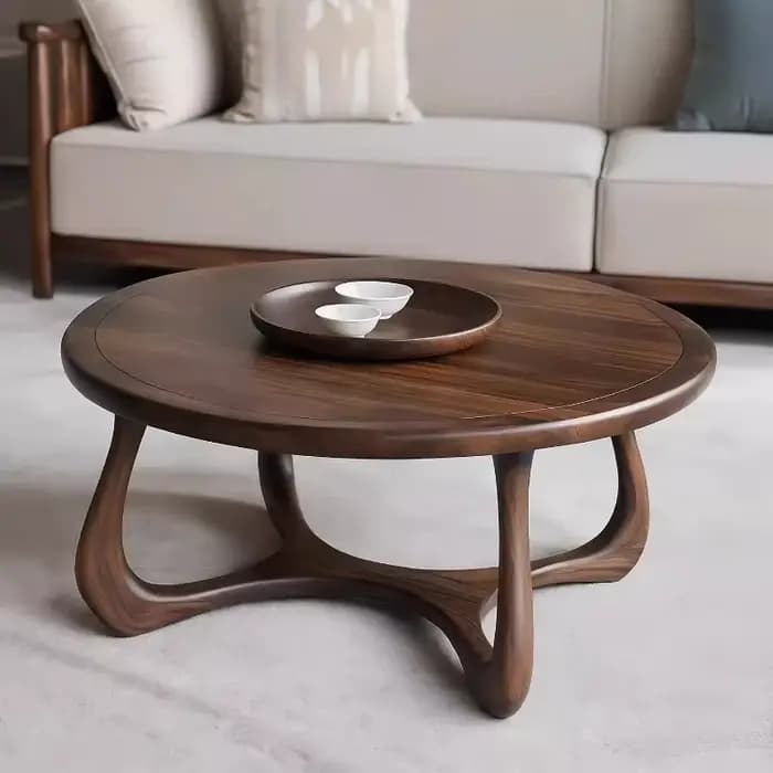 Tables basses rondes vintage en bois, tables basses de style farmhouse, tables basses de jardin, Tav