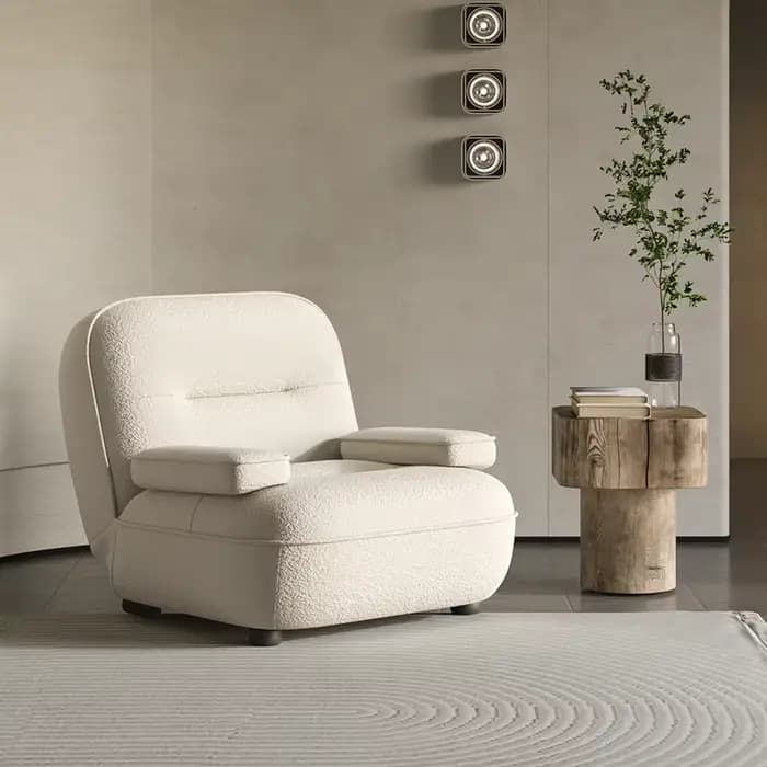 Fauteuil nordique de luxe avec support lombaire, idéal pour la chambre à coucher ou le salon, détent