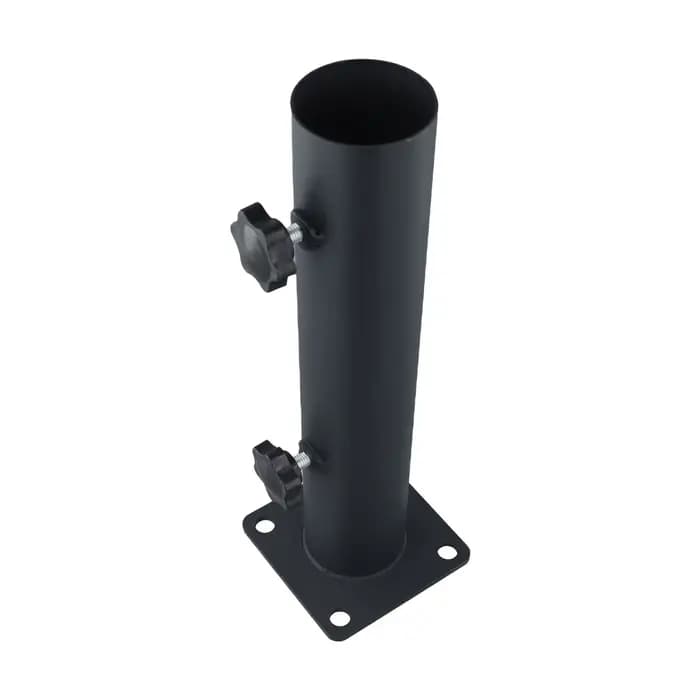 Pied de parasol d'extérieur avec manchons réducteurs pour anneau de 48-3832 mm, équipé d'un bouton d