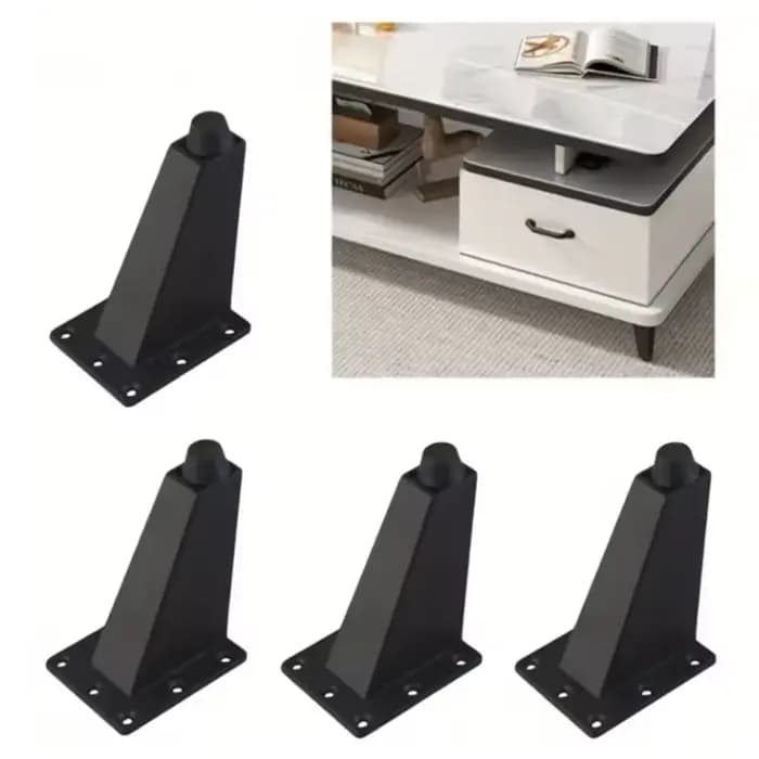 4 pièces 8CM pieds de meubles réglables pieds de canapé pieds d'armoire inclinés en aluminium pour m