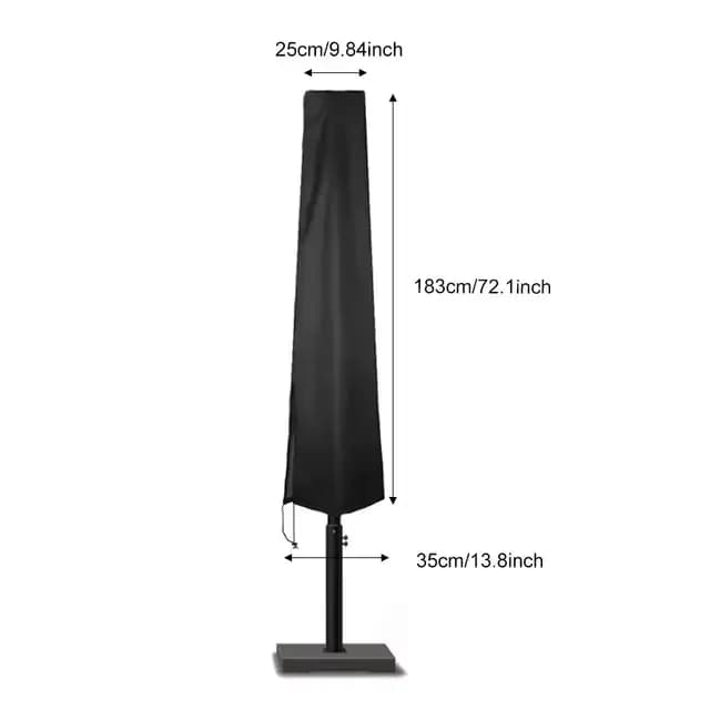Housse de protection pour parasol de cour, housse de parasol solaire robuste avec poteau de support 