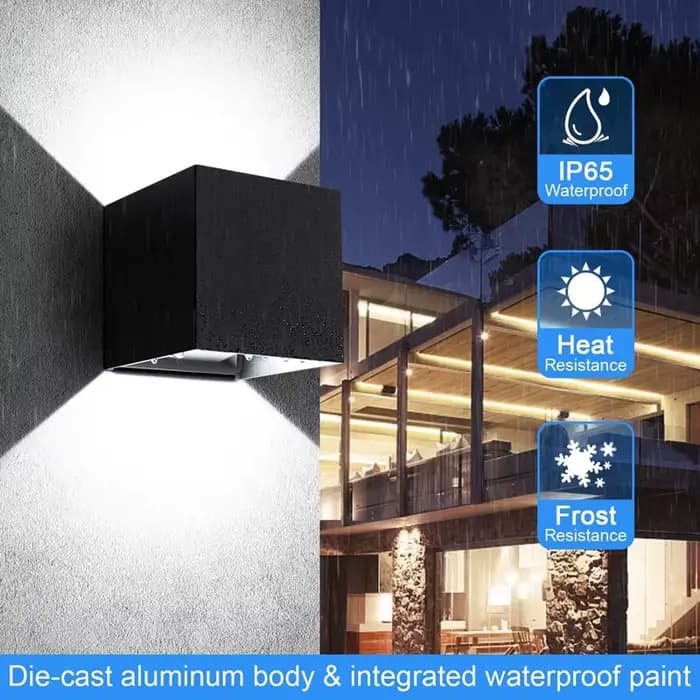 Aluminium Applique murale Led Exterieur IP65 Etanche Appliques murales intérieur Angle de Faisceau R