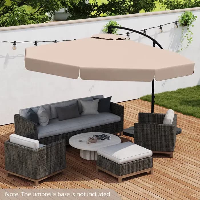 Parasol suspendu décalé de 10 pieds, en porte-à-faux avec couvercle