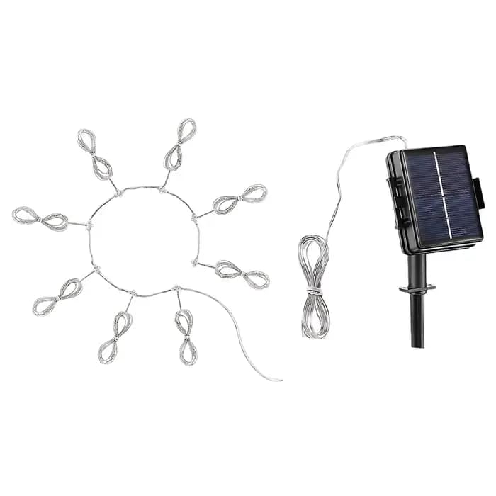 Lampe solaire pour parasol de jardin, lampe d'extérieur étanche avec 8 modes de luminosité, lampe so