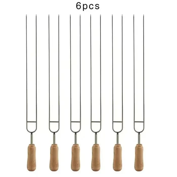 Fourchette à brasage en forme de U en acier inoxydable, 6 pièces, aiguille, brochettes de grill, out