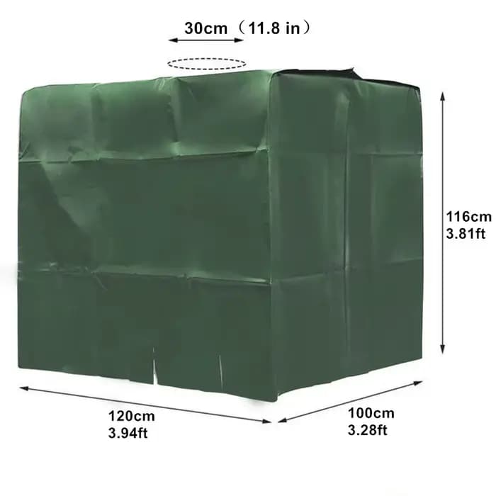 Housse fourre-tout IBC verte 1000 litres, feuille d'aluminium, étanche à l'eau et à la poussière, ré