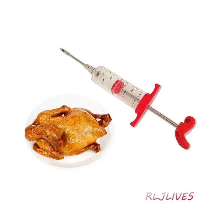 Seringue à viande pour barbecue 30ML, injecteur de marinade d'épices, aiguilles en acier inoxydable,