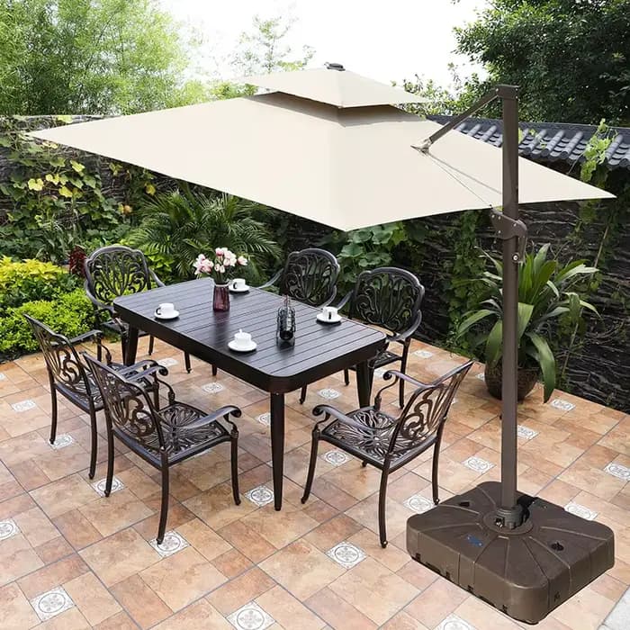 Ensemble de chaises et de table de bistro en fonte d'aluminium pour jardin, salle à manger extérieur