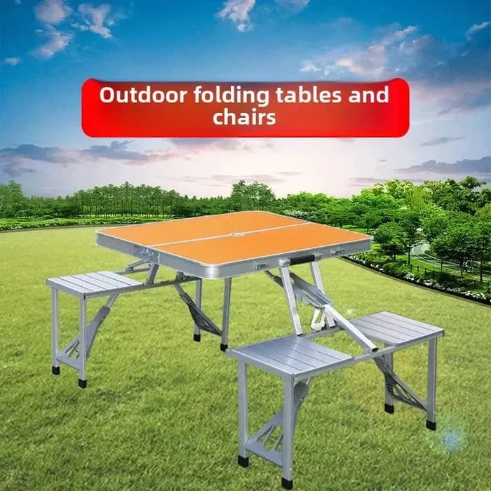 Table pliable avec chaises pour usage extérieur Camping barbecue pique-nique conception compacte por