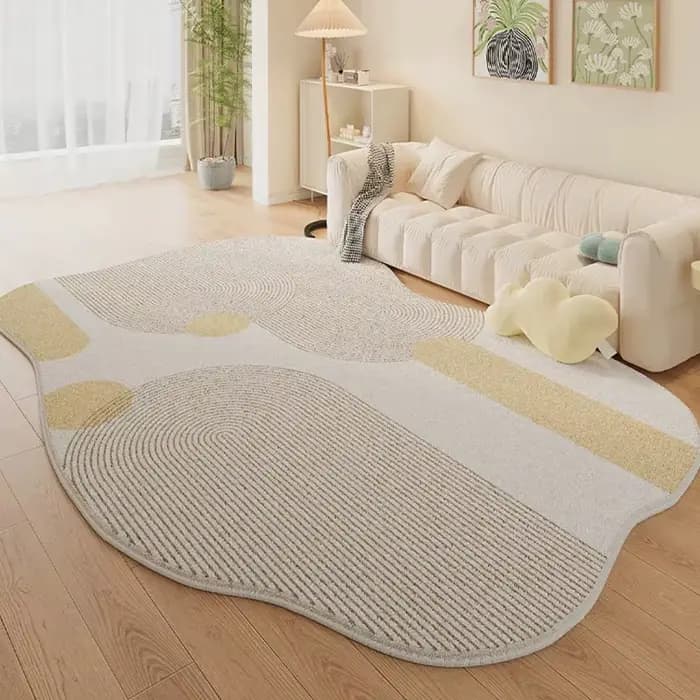 Tapis de salon Simple décor irrégulier tapis maison chambre chevet moelleux tapis en peluche moderne