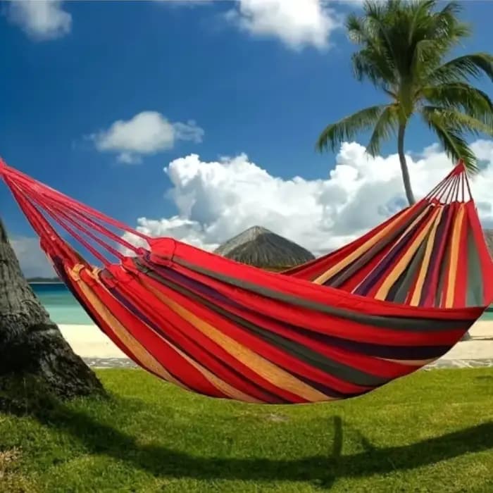 Hamac pliant portable en toile pour l'extérieur, balançoire de camping avec corde d'arbre, parfait p