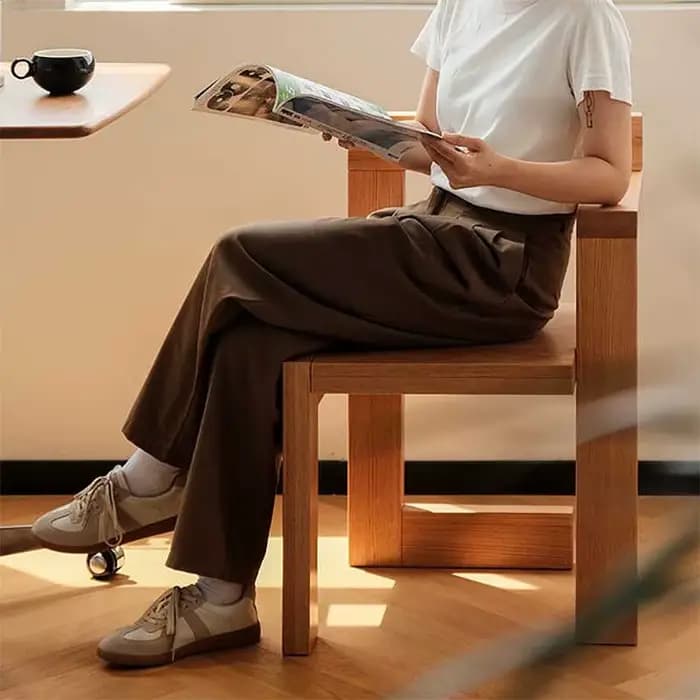 MOMO-Chaise simple en bois massif antique, chaise de loisirs simple, chaise de salle à manger italie