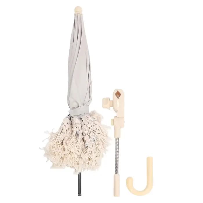 Parasol Beige à Franges Ultraviolets pour Bébé, Parapluie de Plage Extérieur pour Enfant, Accessoire