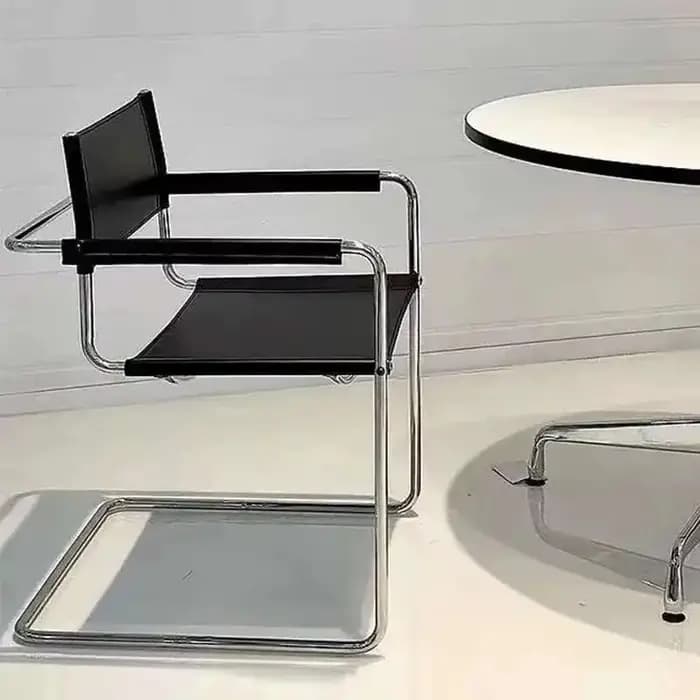 Chaises De salle à manger noires en acier inoxydable, balcon en métal noir, chambre à coucher, chais
