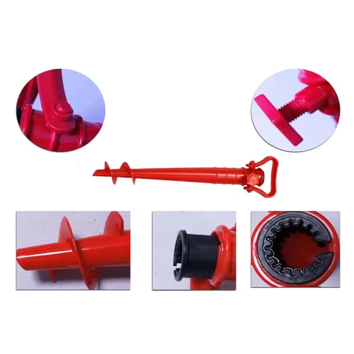 Ancre pour parasol de plage, vis en spirale, rouge, support pour parasol de jardin extérieur, applic