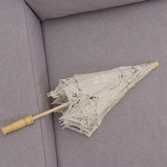 Parasol en coton et dentelle fait à la main, parapluie décoratif classique Vintage, pas étanche à la