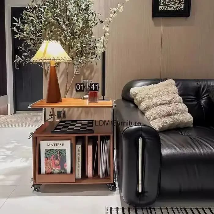 Bois massif salon canapé rangement Table d'appoint étude Magazine rangement bibliothèque chambre arm