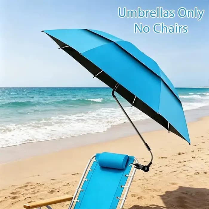 Parasol de plage avec pince universelle, réglable à 360° °   Parasol de jardin rotatif, double couch