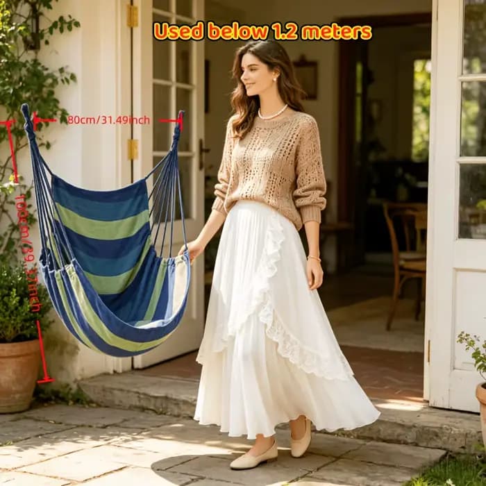 Chaise suspendue multifonctionnelle pour jardin, terrasse, parc et extérieur – Plusieurs tailles, av