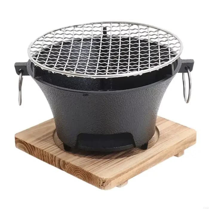 Barbecue transportable extérieur intérieur en fer forgé mettant en valeur grille amovible pour netto