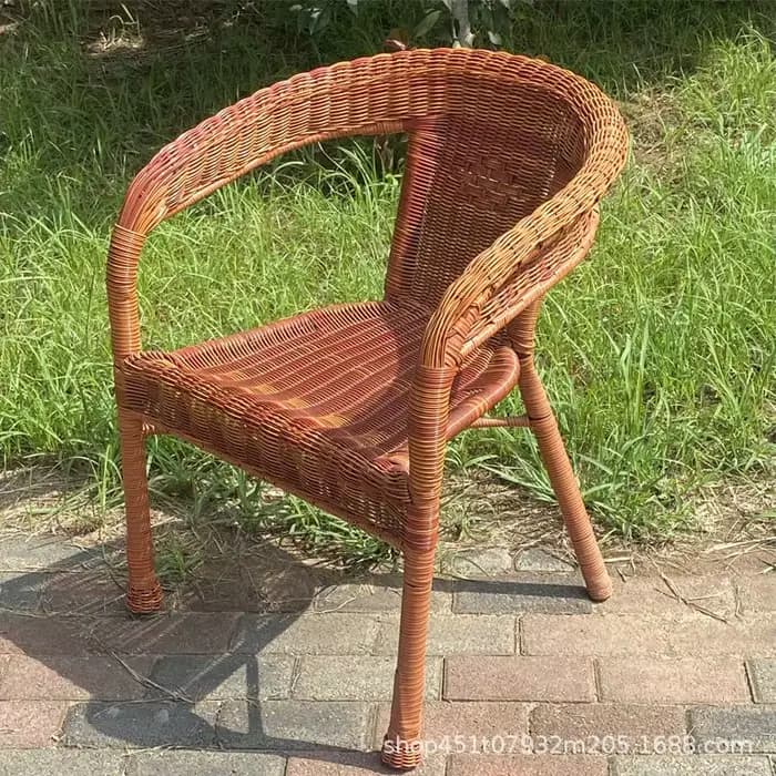 Chaise en rotin confortable, fauteuil d'extérieur, salon, chaises à dossier esthétique, fauteuils dé