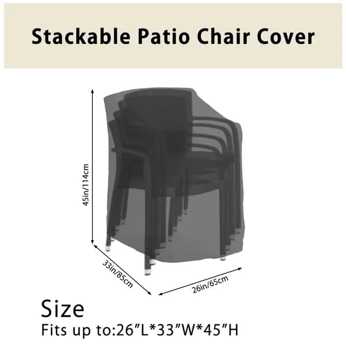 Housse de chaise de Patio empilable, imperméable, pour meubles de jardin d'extérieur, universelle, r