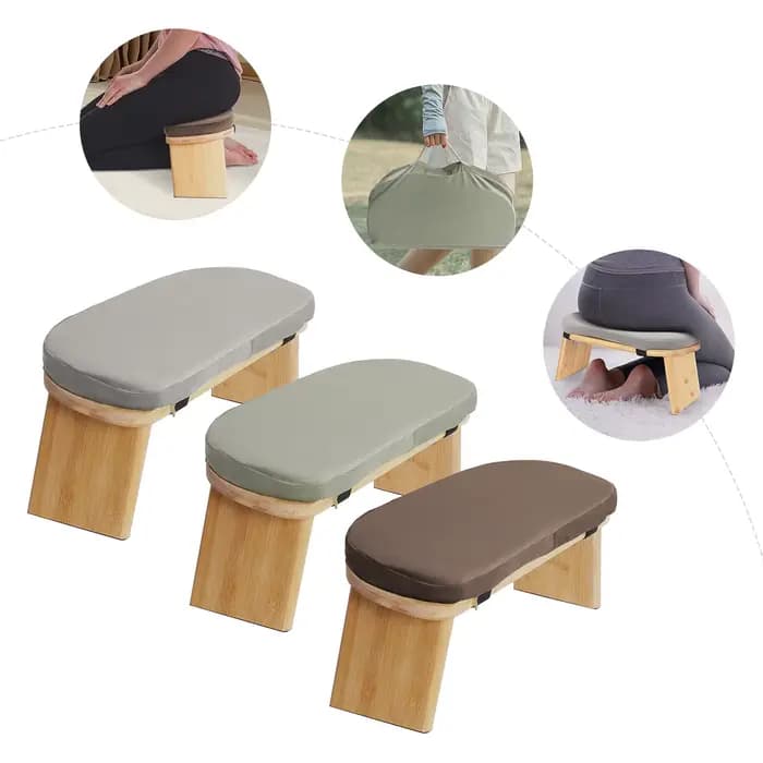 Tabouret de méditation pliable et ergonomique, résistant aux rayures, résistant aux chocs