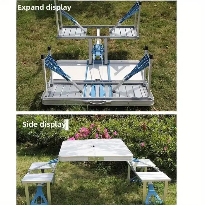 Table pliable avec chaises pour usage extérieur Camping barbecue pique-nique conception compacte por