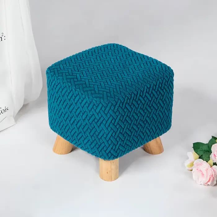 Housses de tabouret carrées en tricot épais et extensible, housses de siège rondes, housse de chaise