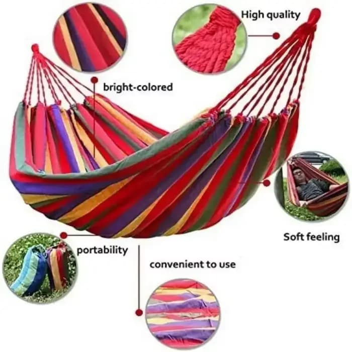 Hamac pliant portable en toile pour l'extérieur, balançoire de camping avec corde d'arbre, parfait p